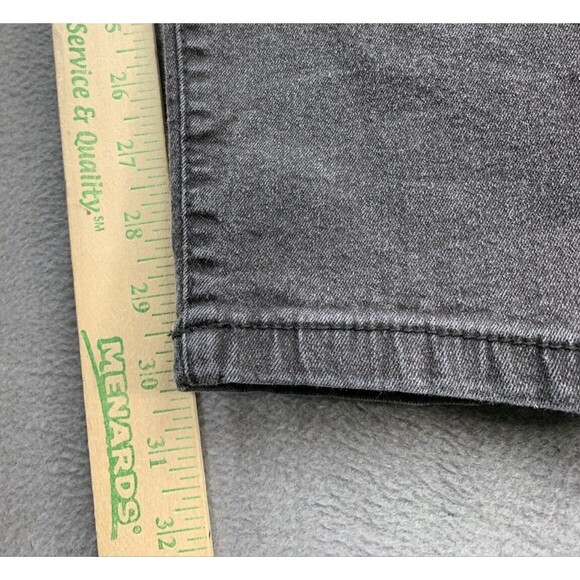 Man Boohoo Man Denim Buttonfly Jeans Men's Size 46x30 Black Dark Wash Distressed - Picture 6 of 14